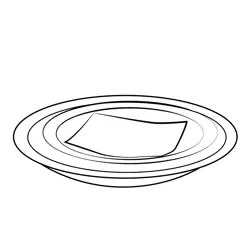 Empty Plate On Tableclot Free Coloring Page for Kids