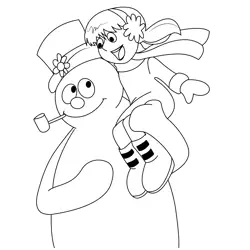 Frosty And Karen Free Coloring Page for Kids