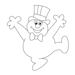 Funny Snowman Free Coloring Page for Kids