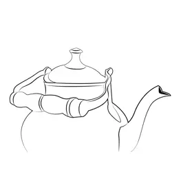 Tea Kettles Free Coloring Page for Kids