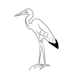Heron 7 Free Coloring Page for Kids