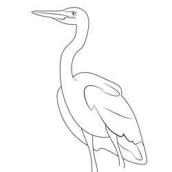 Heron Free Coloring Page for Kids