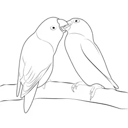 Love Birds 1 Free Coloring Page for Kids
