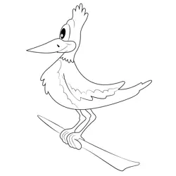 Cartoon Birds Woodpecker Free Coloring Page for Kids