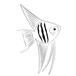 Angel Fish Up Free Coloring Page for Kids