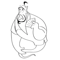 Genie Feeling Hot Free Coloring Page for Kids
