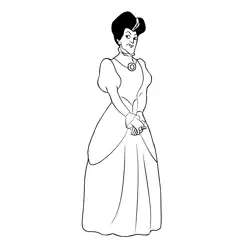 Lady Tremaine Free Coloring Page for Kids