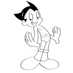 Funny Astro Boy Free Coloring Page for Kids
