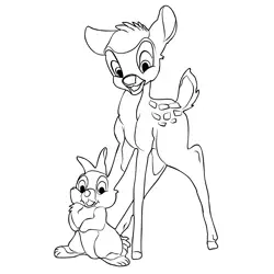Bambi 1 Free Coloring Page for Kids