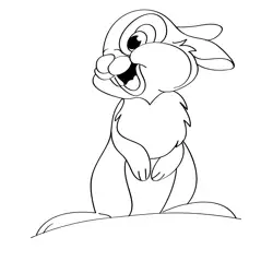 Smiling Thumper Free Coloring Page for Kids
