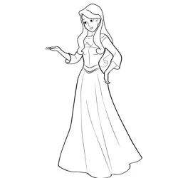 The Cute Princess Free Coloring Page for Kids