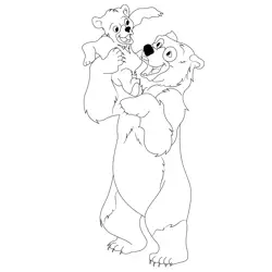 Enjoying Bears Free Coloring Page for Kids