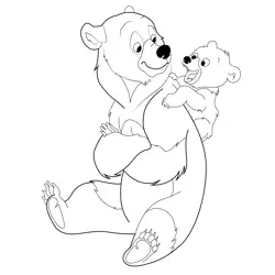 Playing Bears Free Coloring Page for Kids