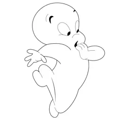 Funny Casper Free Coloring Page for Kids