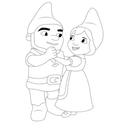 Dancing Gnomeo And Juliet Free Coloring Page for Kids