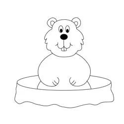 Smile Groundhog Free Coloring Page for Kids