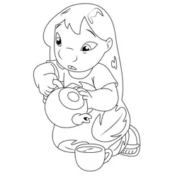 Lilo Hungry Free Coloring Page for Kids
