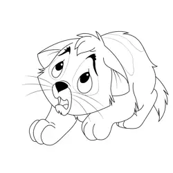 Cry Little Cat Free Coloring Page for Kids