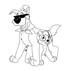 Oliver And Company Free Coloring Page for Kids