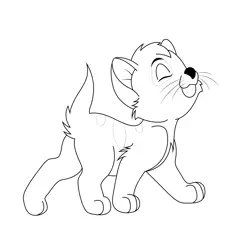 Walk Little Cat Free Coloring Page for Kids