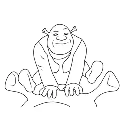 Shrek Jumping Free Coloring Page for Kids
