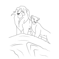 Mufasa And Sarabi Free Coloring Page for Kids