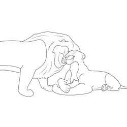 Simba And Nala Free Coloring Page for Kids