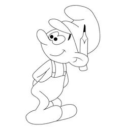Look Smurf Free Coloring Page for Kids