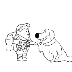 Russell And Dug Free Coloring Page for Kids