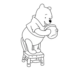 Pooh Bear Standing On Chair