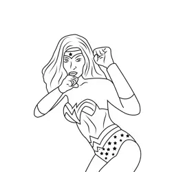 Wonder Woman Ready For Fight Free Coloring Page for Kids