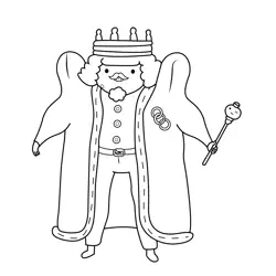 Happy King Of Ooo Adventure Time Free Coloring Page for Kids