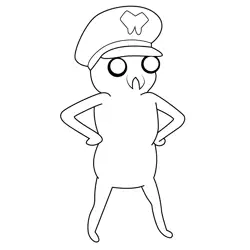 Lieutenant Gamergate Adventure Time Free Coloring Page for Kids