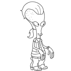 Roger The Alien (Ricky Spanish) American Dad! Free Coloring Page for Kids