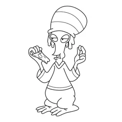 Roger the Alien Jamaican Outfit American Dad! Free Coloring Page for Kids