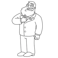 Stan Smith American Dad! Free Coloring Page for Kids