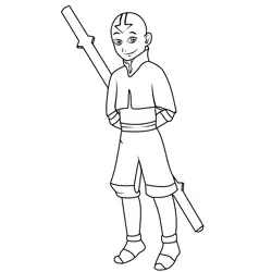 Aang From Avatar The Last Airbender Free Coloring Page for Kids