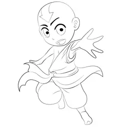 Kid Aang Free Coloring Page for Kids