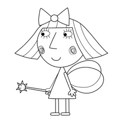 Fleur Fairy Ben & Holly's Little Kingdom Free Coloring Page for Kids