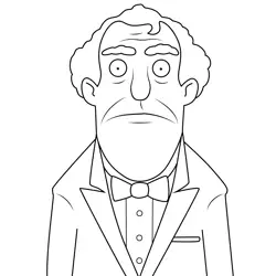 August Scharffenheimer Bob's Burgers Free Coloring Page for Kids