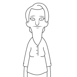 Charlene Bob's Burgers Free Coloring Page for Kids