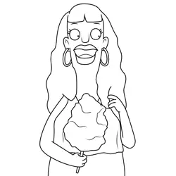 Fanny Bob's Burgers Free Coloring Page for Kids