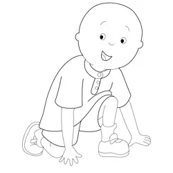 Caillou Runing Pose Free Coloring Page for Kids