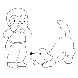 Dog And Charley Free Coloring Page for Kids