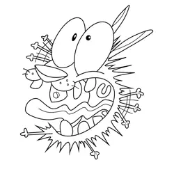 Courage is Scared Courage the Cowardly Dog Free Coloring Page for Kids