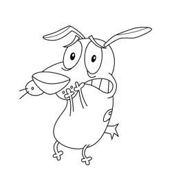 Courage is worried Courage the Cowardly Dog Free Coloring Page for Kids