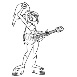 Ember McLain Danny Phantom Free Coloring Page for Kids