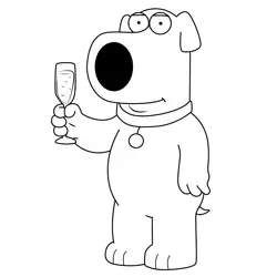 Brian Griffin Family Guy Free Coloring Page for Kids