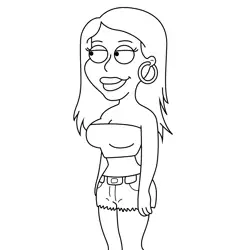 Kimi Quagmire Family Guy Free Coloring Page for Kids