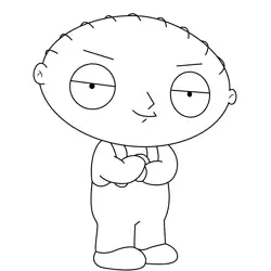 Stewie Griffin Family Guy Free Coloring Page for Kids